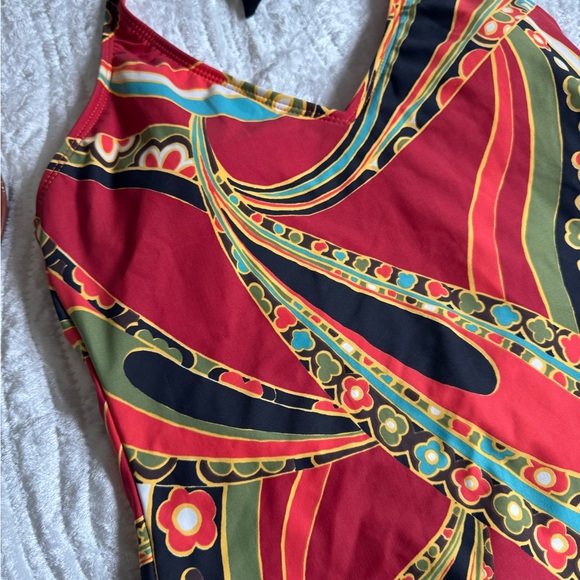 EUC!😍 Athleta Multicolor Retro Floral Halter Top - Picture 3 of 5